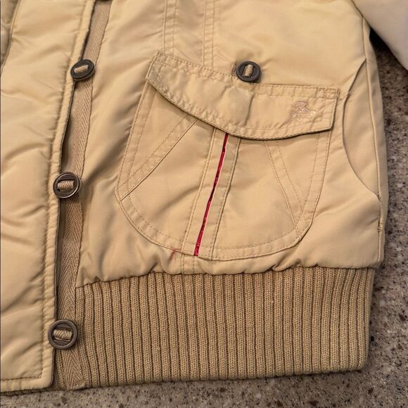 BILLABONG Vintage Y2K Tan/Hot Pink Bomber Jacket - Picture 9 of 14